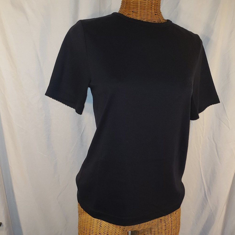 Two Traditions Country Collection Black & Tan 3/4 Sleeve Tunic Tops - S/P